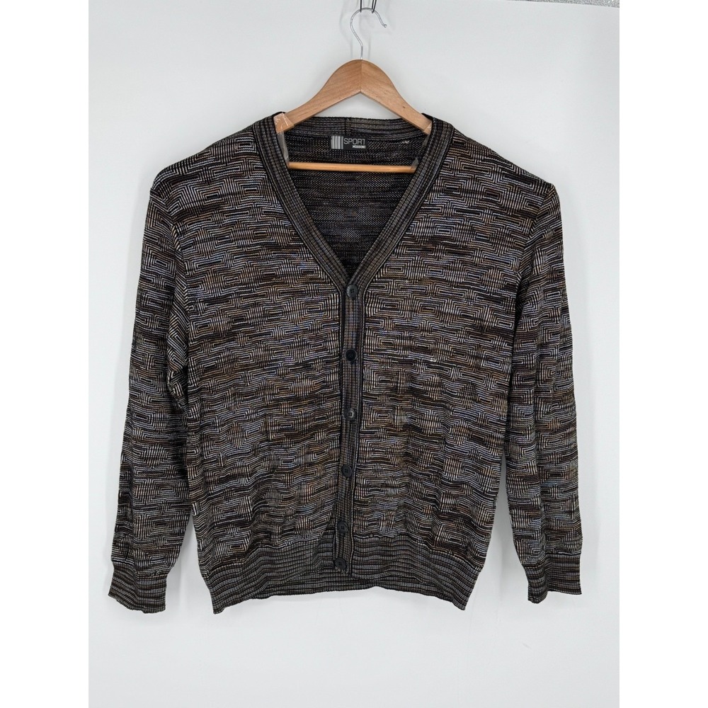 Missoni Sport Cardigan Men's Sz 52 Wool Blend Geometric Abstract Button Up K3